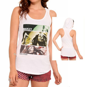 Bob Marley Girls Racer Hooded Tank Top L NWT